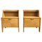 Mid-Century Modern Italian Nightstands in Maple and Glass Top, 1950s, Set of 2, Image 1