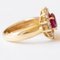 Vintage 18k Yellow Gold Daisy Ring with Ruby and Brilliant Cut Diamonds, 1960s, Image 7