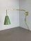 Verstellbare Grüne Gegengewicht Wandlampe aus Messing im Stilnovo Stil, Italien, 1960er 5