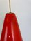Lampada da parete a contrappeso regolabile rossa in ottone nello stile di Stilnovo, Italia, anni '60, Immagine 5