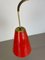 Verstellbare Rote Gegengewicht Wandlampe aus Messing im Stilnovo Stil, Italien, 1960er 20
