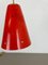 Lampada da parete a contrappeso regolabile rossa in ottone nello stile di Stilnovo, Italia, anni '60, Immagine 10