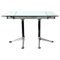 Italian Modern Glass & Aluminum Dining Table attributed to Bruce Burdick for Tecno, 1980s 1