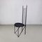 Italienische Moderne Schwarze Metall & Leder Stühle mit Hoher Rückenlehne, 1980er, 2er Set 4