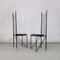 Italian Modern Black Metal and Leather Chairs with High Backs, 1980s, Set of 2 3