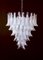 Glass 75 White Petal Chandeliers, Murano, 1990s, Set of 2 3