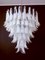 Glass 75 White Petal Chandeliers, Murano, 1990s, Set of 2 9