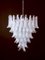 Glass 75 White Petal Chandeliers, Murano, 1990s, Set of 2 15