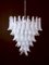 Lampadari in vetro bianco, 75 petali, Murano, anni '90, set di 2, Immagine 15