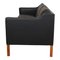 Børge Mogensen 2213 3.seater Sofa in Black Nevada Aniline Leather by Børge Mogensen for Fredericia 4