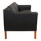 Børge Mogensen 2213 3.seater Sofa in Black Nevada Aniline Leather by Børge Mogensen for Fredericia 2