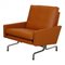 Poul Kjærholm Pk-31/1 Lounge Chair Reupholstered in Cognac Nevada Aniline Leather by Poul Kjærholm for E. Kold Christensen 5