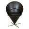 Silla Cone de cuero negro de Verner Panton para Vitra, Imagen 1