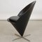 Chaise Cone en Cuir Noir par Verner Panton pour Vitra 3