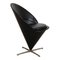 Silla Cone de cuero negro de Verner Panton para Vitra, Imagen 2