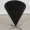 Chaise Cone en Cuir Noir par Verner Panton pour Vitra 4