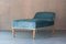 Fauteuil Vintage avec Tapisserie Bleue Ciel en Velours 2