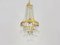 Lámpara de araña vintage con pampillas de vidrio, años 50, Imagen 4