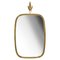 Mid-Century Brass Wall Mirror by United Workshops, Germany, Munich, 1950s, Image 1
