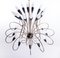 Large Mid-Century 24 Lights Brass Chandelier from Stilnovo, Italy, 1950s, Image 4
