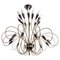 Large Mid-Century 24 Lights Brass Chandelier from Stilnovo, Italy, 1950s, Image 1