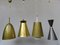 Lacquered Alumnium and Brass Ceiling Lamps, 1950s, Set of 4, Image 1