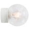 Vintage Mid-Century White Porcelain and Clear Glass Wall Sconce, Image 4