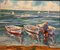 Avel, Recogiendo Las Barcas, 2023, óleo sobre lienzo, enmarcado, Imagen 3