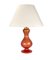 Lampe de Bureau Murano Rouge Rubis et Doré par Barovier & Toso 1