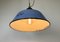 Industrial Blue Enamel and Cast Iron Pendant Light, 1960s 11