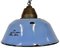 Lámpara colgante industrial de hierro fundido y esmalte azul, años 60, Imagen 1