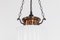 Hexagonal Opaline Glass Pendant Lamp with Copper Gallary, 1920, Image 6