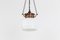 Hexagonal Opaline Glass Pendant Lamp with Copper Gallary, 1920, Image 5