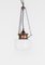 Hexagonal Opaline Glass Pendant Lamp with Copper Gallary, 1920, Image 1
