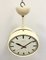 Vintage Beige Double Sided School or Station Ceiling Clock from Van Doorn, 1960s 5