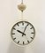 Vintage Beige Double Sided School or Station Ceiling Clock from Van Doorn, 1960s 11