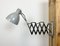 Lámpara de pared industrial italiana en forma de tijera en gris, años 60, Imagen 2