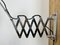 Italian Industrial Grey Scissor Wall Lamp, 1960s 4