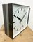 Large Industrial Square Double Sided Factory Wall Clock from Pragotron, 1970s, Image 4