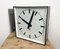 Large Industrial Square Double Sided Factory Wall Clock from Pragotron, 1970s, Image 9