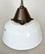 Industrial White Enamel and Cast Iron Pendant Light, 1960s 6