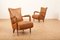 Vintage Armchairs in Brown Leather, 1950s, Set of 2 4