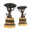 Bronze and Yellow Siena Marble Dishes on Stands, Set of 2 1