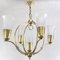Art Deco Ceiling Lamp with Large Glass Tulips, 1930s 3