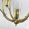 Art Deco Ceiling Lamp with Large Glass Tulips, 1930s, Image 10