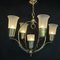 Art Deco Ceiling Lamp with Large Glass Tulips, 1930s 9