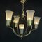 Art Deco Ceiling Lamp with Large Glass Tulips, 1930s, Image 9