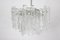Lámpara de araña vintage de cristal de hielo, años 70, Imagen 5