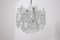 Lámpara de araña vintage de cristal de hielo, años 70, Imagen 1
