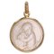 Pendentif Médaille Ange avec Médaille d'Agneau en Or Jaune 18 Carats en Nacre 1
